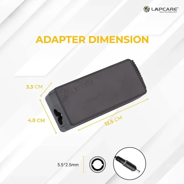 LAPCARE Lapcare Compatible Adapter For Toshiba Laptop 65W | 19V/3.42A | (5.5*2.5mm) (BLACK)