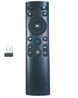 VEV Universal AIR Mouse Dongle Voice Smart Remote | 2.4G Wireless With Voice & Mouse | Motion Sensing Air Mouse Remote | Compatible For Android Smart TV Box With Voice Supported (BLACK)
