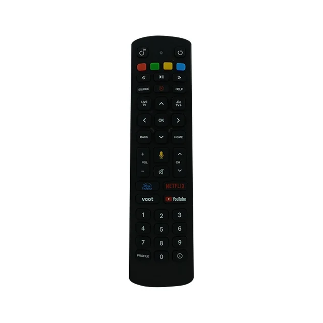 VEV Jio Set Top Box Remote Compatiable For Jio Set Top Box | With Voice Command Function Remote | With Hot Keys Live TV, Jio TV+, Disney Hotstar, Netflix, Voot, YouTube (BLACK)