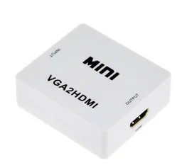 Honeycom Mini VGA to HDMI Converter with Audio VGA2HDMI 1080P Adapter Connector for Projector PC Laptop to HDTV (White)