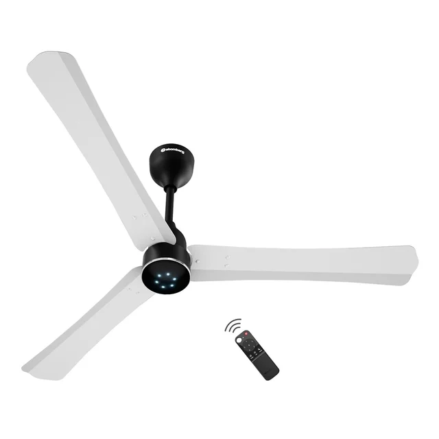 ATOMBERG Atomberg Renesa Halo Smart Celling Fan 1200mm BLDC Ceiling Fan With IoT & Remote | 5 star | High Air Delivery | Low Noise Operation | LED Speed Indicator | Sleek Design | 2+1 Year Warranty | (SeaSand Ivory & Black) - GL White & Black