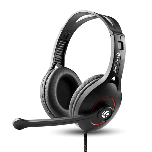 Lapcare LAPCARE ROCKY LHP-207 | 20mW USB Headset with 40mm Drivers | Adjustable Microphone | Form Ear Pads | Super Anti-Violence | Long Cord (Black)