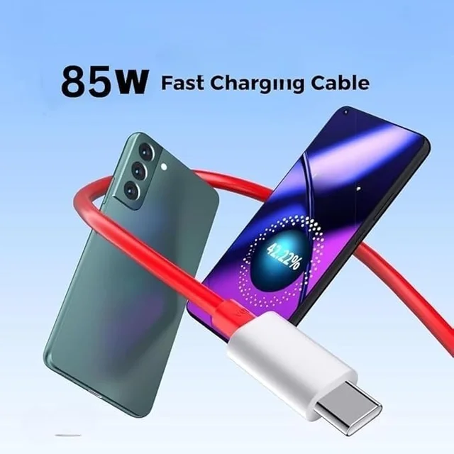 VEV Realme Data Cable Fast Charging VOOC Support | Type-C | 85W Output | Super Charger (Red)