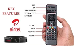 VEV Airtel Remote Compatible For Airtel Digital TV Remote Work With HD/SD Set Top Box (Black)