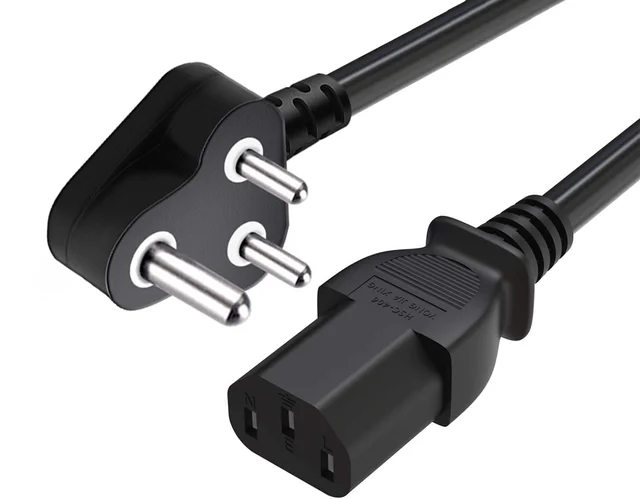 Lapcare Power Cord 1M India Plug IEC Computer Mains Power Cable Cord for Desktop 3 pin Power Cable for PC, Power Cable for Monitor SMPS and Printer, Power Supply, TV (Black)