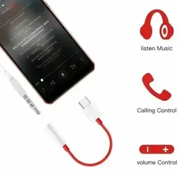 Morbi D-9 Type-C TO 3.5mm Jack Audio Converter Cable (Red)
