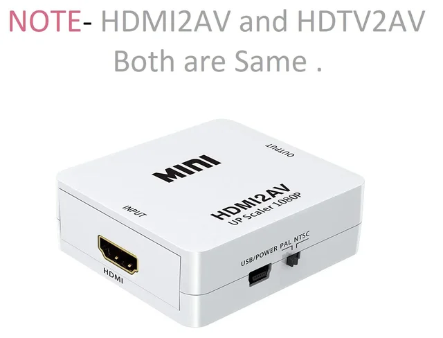 Maxicom Mini HDTV2AV / HDMI2AV Up Scaler 1080P HDMI to AV Composite Video Audio Converter Adapter Media Streaming Device (White)