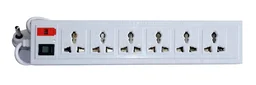 Shreyam SE-244 6 Way Extension | Switch With Indicator | 1.5 Length (White)