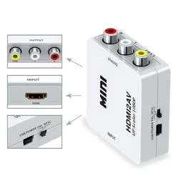 Maxicom Mini HDTV2AV / HDMI2AV Up Scaler 1080P HDMI to AV Composite Video Audio Converter Adapter Media Streaming Device (White)