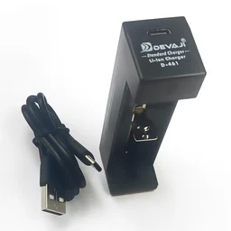 DEVAJI Devaji 1.5V Li-ion Battery Charger Rechargeable Battery Charging Adapter for Home Travel Camera flashlights Toys for AA-AAA Rechargeable Cells 1 Slot Universal Charger (BLACK)