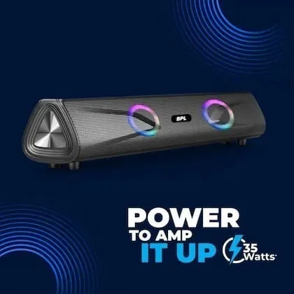 BPL (BSBM111) Cine Coustic Compact Soundbar 35 W With 18 Hours Playtime, 2.0 Channel (BLACK)