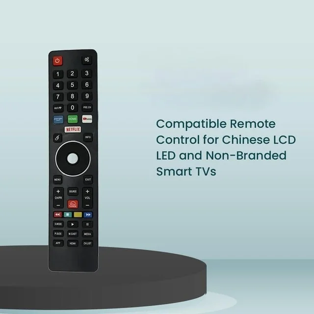 VEV Remote LED 539 Universal Remote Control For Sainyo Chinese LED Remote Non-Branded Smart TVs Remote With PrimeVideo, YouTube, Netflix Function (BLACK)