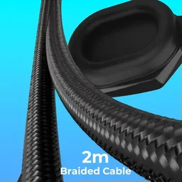 LAPCARE (LHP-204) Bunker II Wired Over Ear Gaming Headphones With Adjustable Mic | Massive 50mm Drivers | Full RGB Lights | Breathable Cable | Soft Ear Cushions | 1.5Mtr Braided Wire With USB (BLACK)