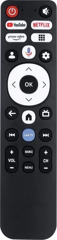 VEV Onida Smart TV Remote Without Voice Control Compatible With Onida Smart TV Remote With Hot Keys YouTube, Prime Video, Netflix, Live TV Function (BLACK)