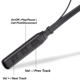 VNV Zen Link Wireless Neck Band Magnetic Stereo Earbunds | 40 Hrs Play Time | With Type-C Charging (BLACK)