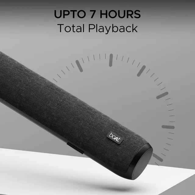 boat boAt AAVANTE BAR 600 Bluetooth Soundbar with 25W RMS Signature Sound, 2.0 Channel with Dual Passive Radiators, Upto 7 Hours Playback & Multi Connectivity (Jade Black)