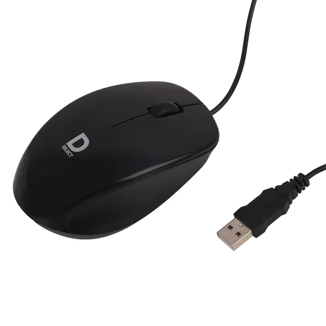 DELL D SELECT Dell Exclusive Wired Mouse DS111-Black with USB Type A Connector, 1200DPi - Black