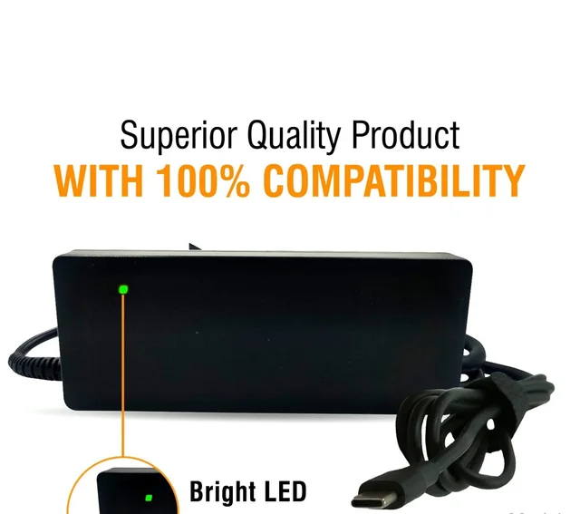 Mente MAD87TC202433U 90W Universal USB Type - C 20V/4.3A Laptop Adapter Compatible For Laptops (Black)