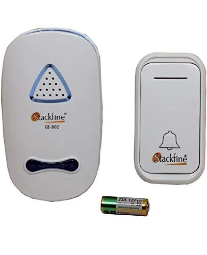 STACKFINE Stackfine GI-802 Wireless Digital Door Bell & Calling Bell AC/DC Plug in Type (WHITE)