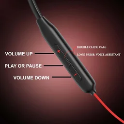 VNV Bullet Wireless Neck Band Magnetic Stereo Earbunds | Deep Bass Stereo Sound | 100 Hrs Play Time With Type-C Charging (BLACK)