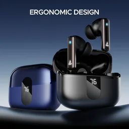 BOAT Boat Airdopes 121 Pro Plus | 100H Battery 4Mics ENX | Low Latency Fast Charge | LED Display Bluetooth in Ear Earbuds | TWS Ear Buds Wireless Earphones With Mic (Black)