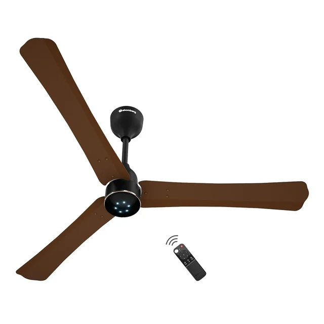 Atomberg Renesa Celling Fan Enabled 1200mm BLDC Ceiling Fan with Remote | 5 star | High Air Delivery | Low noise | LED Speed Indicator | Sleek Design | | 3 Year Warranty| (Matte Brown & Black) - Matte Brown & Black