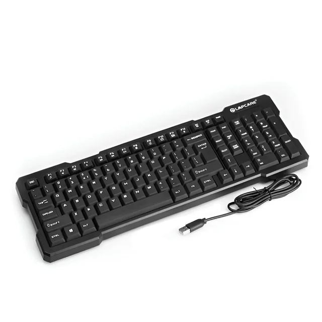LAPCARE Magma 2.0 Wired USB Keyboard (LKB-399) Come With 103 Keys Black Including 12 Dedicated Multimedia Function Keys & With Rupee Key | Membrane Switch | Plug & Play USB | 1.5m Cable (BLACK)