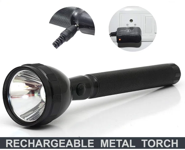 JY SUPER JY-8990 Rechargeable High Power Torch Flashlight for Outdoor and Everyday Purpose (Black)