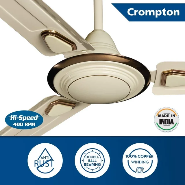 Crompton Super Briz Deco 1200 mm (48 inch) High Speed Decorative Ceiling Fan - Ivory