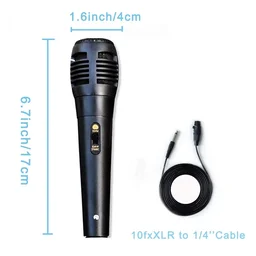 Target MC-100 Wired Dynamic Karaoke Microphones, Handheld Wired Uni-directional Vocal Microphone with 10ft XLR to 6.35mm Audio Cable for Karaoke Machine/Family Entertainment/Birthday Party/Classroom Use (BLACK)