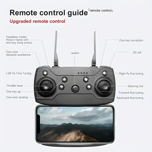 VEV E99 Pro Poldble Drone New Durable Structure Design Special Super Durable Design Foldable Remote Control Drone With Dual Camera Drone 2 Batteries1 Drone (BLACK) - Black