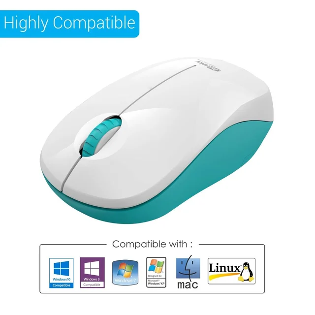 Portronics Toad 12 POR-986 Wireless 2.4G Optical Mouse with Ergonomic Design, USB Receiver for Notebook, Laptop, Computer, MacBook, Windows, MacOS (Blue)