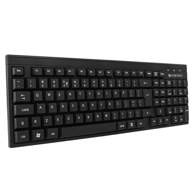 Zebronics ZEBRONICS ZEB - K35 USB Wired Keyboard with Rupee Key, Spill-Proof and Slim Design (Black)