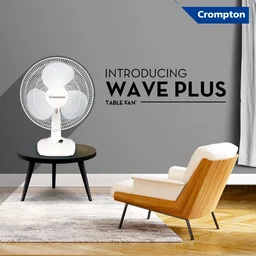 Crompton High Flo Wave Plus 400-mm (16 inch) High Speed Table Fan for Home and Kitchen (KD White)