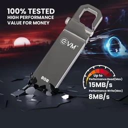 EVM EnStore 8GB Metal USB 2.0 Flash Drive - High Read Speeds up to 15MB/s & Write Speeds up to 8MB/s - Durable Metal Casing - Ideal for Data Transfer & Storage - (EVMPD/8GB) - 8 GB