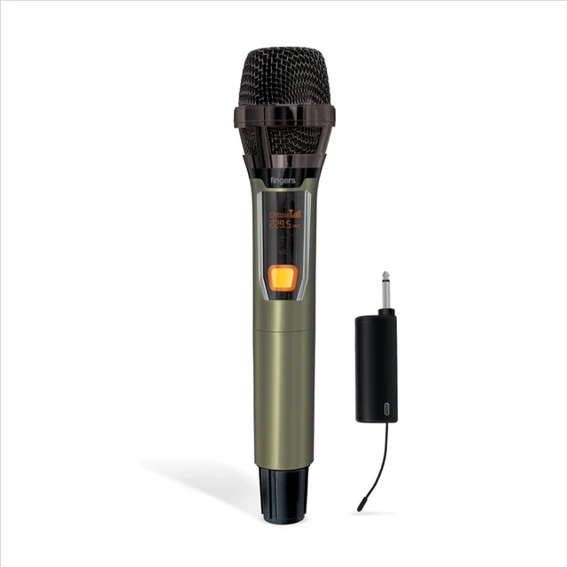 Fingers FINGERS Freedom Mic-39 Wireless Microphone (6.35 mm pin Receiver with Type-C Charging port, Uni-Directional V-Band @ VHF 269.1 MHz, 10-hour Battery life, 25 m Working Distance)