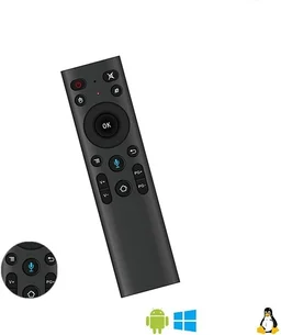 VEV Universal AIR Mouse Dongle Voice Smart Remote | 2.4G Wireless With Voice & Mouse | Motion Sensing Air Mouse Remote | Compatible For Android Smart TV Box With Voice Supported (BLACK)