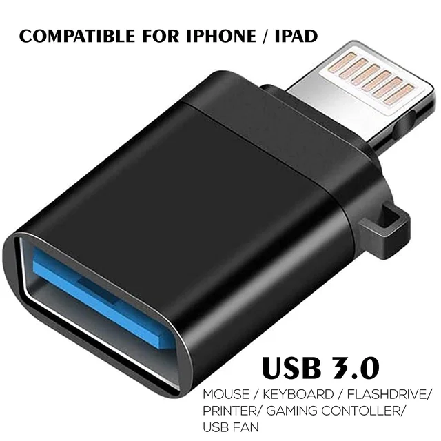 Target OTG-120 Lightning OTG Adapter Compatiable For Iphone, IPAD (BLACK)