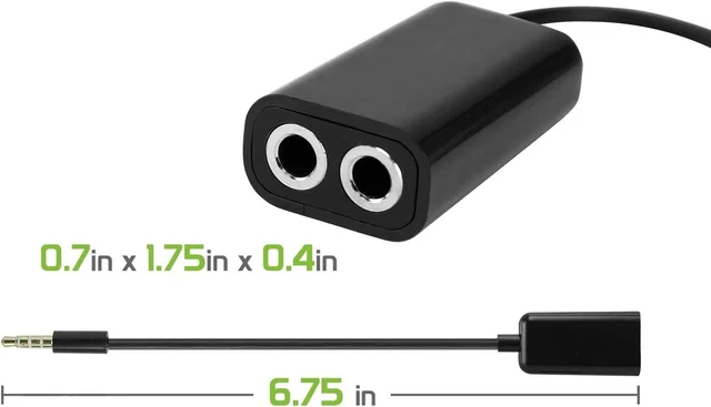 Target HC-101 | 3.5mm Stereo Audio Aux Cable Splitter for Stereo, iPods, MP3, Audio Player (Black)