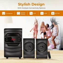 LAPCARE (LUS-207) Badshah 2.1 50W Bluetooth Home Theatre With High Bass | Stereo Sound | Multi Connectivity & Wireless Remote (Black)