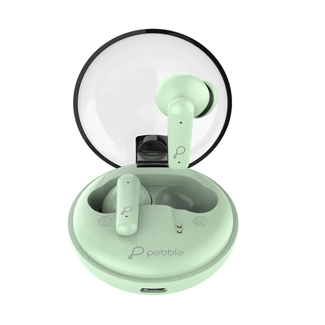 Pebble TRUBUDS True Wireless Earpods | ENC with Dual Mic | Just making it crystal clear (Mint Green) - Mint Green
