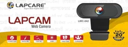 Lapcare LAPCARE LAPCAM LWC-042 HD 720 P, Noise Isolated Microphone with Computer HD stremaing Web cam for Desktop & Laptop with mic with Wide Angle Lens & Large Sensor for Superior Low Light, Optical (Black)