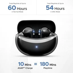 BOAT Boat Airdopes 131 Elite ANC With 32dB Active Noise Cancellation | 60HRS Battery, Ambient Mode | 4Mics ENX, Fast Charge | IPX5, v5.3 Bluetooth Earbuds | TWS Ear Buds Wireless Earphones With Mic (BLACK)