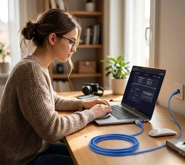 VEV itick UTP Cat.6 Ethernet Cable 3M High Speed LAN Cable | RJ45 Network Cable Wires For Router, PC, Smart TV, Laptop (BLUE) - 3M