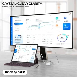 LAPCARE Lapcare Type-C to VGA Converter With 20CM Cable | 1080p Full HD Support | USB 3.1 Type C | Plug & Play | Compact 20cm Cable | Wide Support Devices
