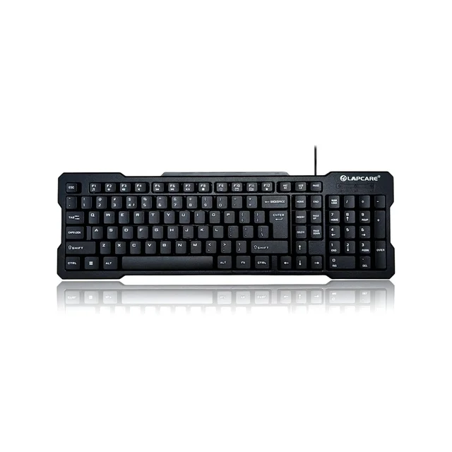 LAPCARE Magma 2.0 Wired USB Keyboard (LKB-399) Come With 103 Keys Black Including 12 Dedicated Multimedia Function Keys & With Rupee Key | Membrane Switch | Plug & Play USB | 1.5m Cable (BLACK)