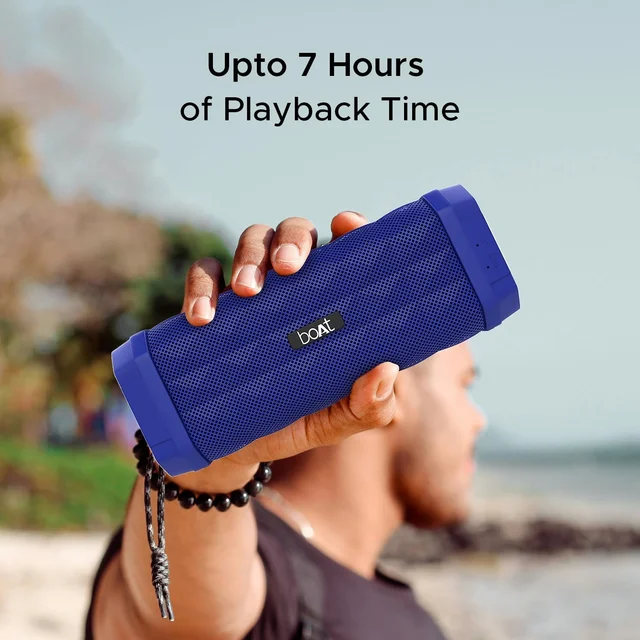boat boAt Stone 650R 10W with The IPX 5 Rating, 7 Hours of Play time, Bluetooth v4.2 and AUX (Navy Blue)