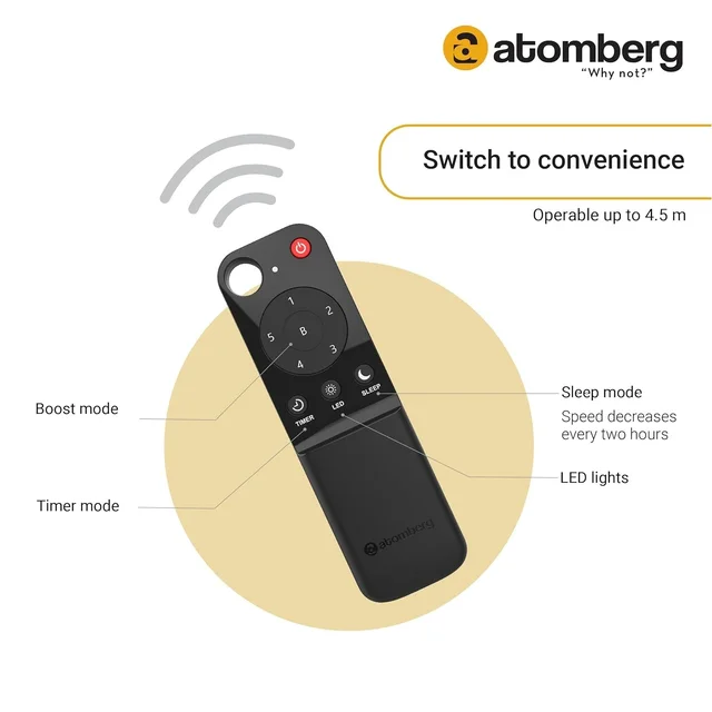 atomberg Renesa 1200mm BLDC Ceiling Fan with Remote Control | BEE 5 star Rated Energy Efficient Ceiling Fan | High Air Delivery with LED Indicators | 2+1 Year Warranty (Matt Brown) - Matte Brown