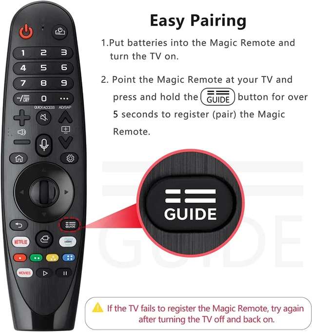 VEV LG Remote Compatible for LG Non Magic Smart TV Remote Control (Mouse & Voice Non-Support) MR20GA Prime Video and Netflix Hotkeys (Black)