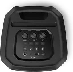 Philips TAX2208 Bluetooth Party Speaker, Dynamic Bass Boost, Bluetooth and Aux-in, Karaoke Microphone Input, Wireless Pairing for Stereo Sound, Up to 7 Hours Battery, Built-in Carry Handle, USB-C (Black)